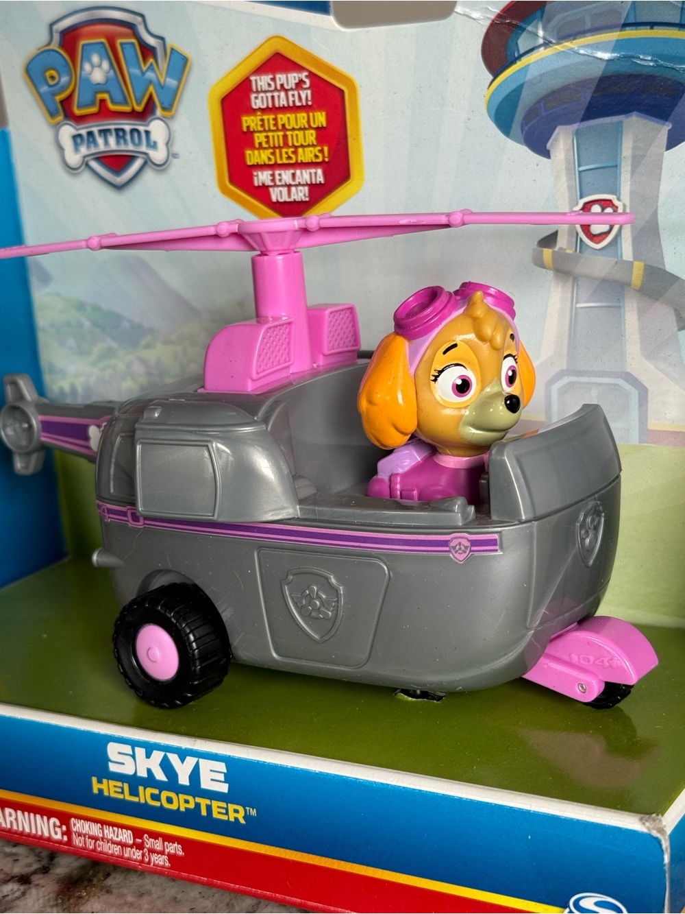 Paw Patrol Skye Gray and Pink Helicopter Vehicle